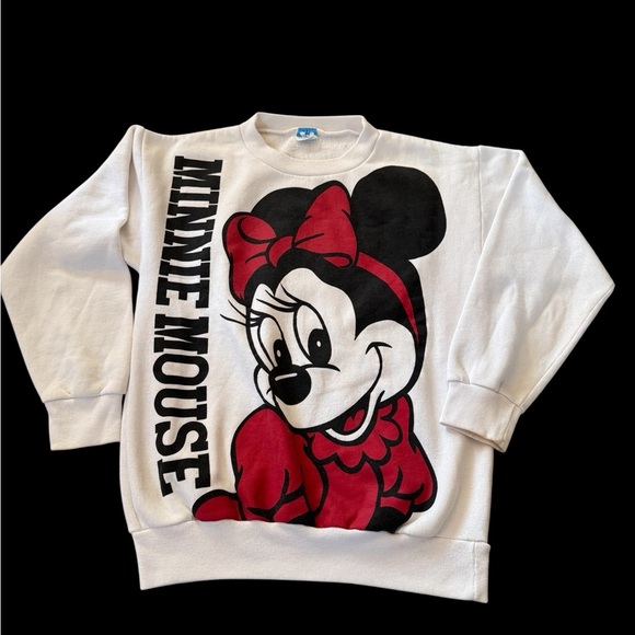 Vintage 90s Minnie Mouse Crewneck Sweater Double Sided Size Small - Picture 1 of 6